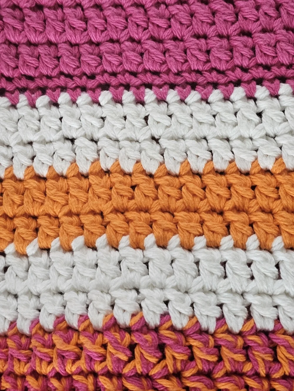 Rare Beautiful Colorful Reversible Pink, Orange & White Crocheted Tote Bag/Purse